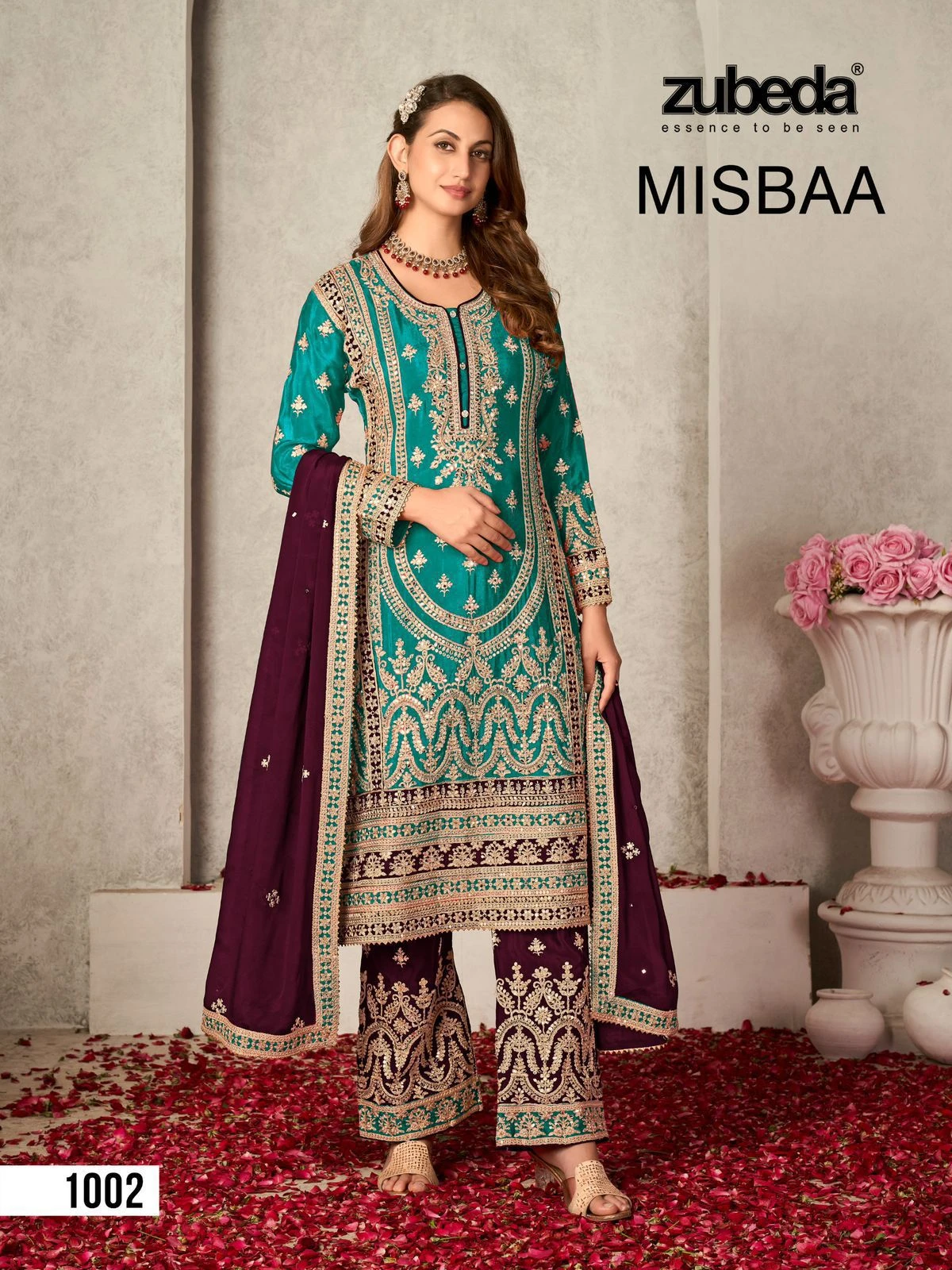 Zubeda Mishba Chinon Silk Wholesale Designer Readymade Salwar Suit Catalog — Wholesale Salwar Suits, MPA wholesale from Surat — view 2